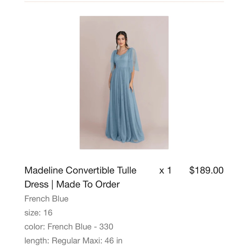 Revelry French Blue Madeline Convertible Tulle